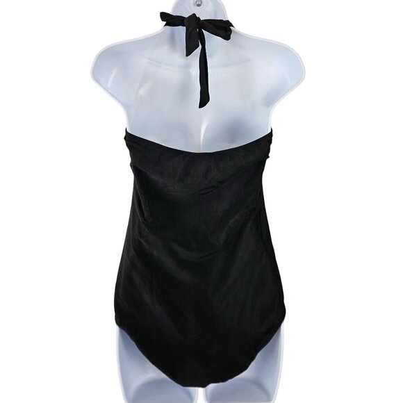 Womens Tummy Control Halter One Piece Swimsuit Ruched Push Up Size Large Beach - Picture 6 of 10